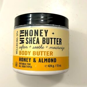 NWOB! Wellbeing Spa Honey & Shea Butter Body Butter. Honey & Almond. 15 ounces